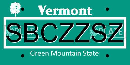 SBCZZSZ Vermont License Plate