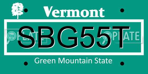 SBG55T Vermont License Plate