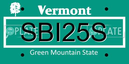 SBI25S Vermont License Plate