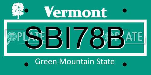 SBI78B Vermont License Plate