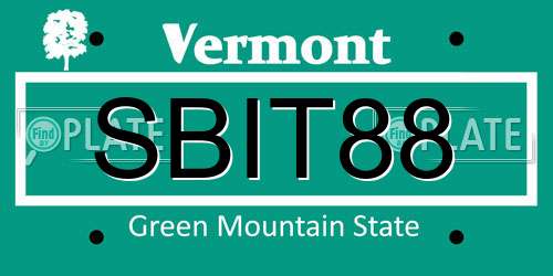 SBIT88 Vermont License Plate