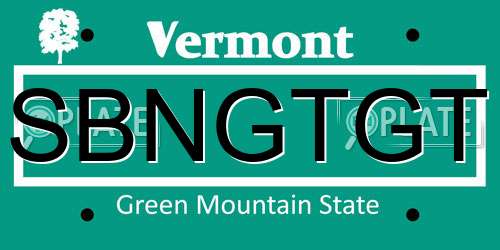 SBNGTGT Vermont License Plate