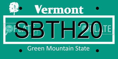 SBTH20 Vermont License Plate