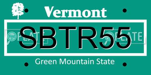 SBTR55 Vermont License Plate