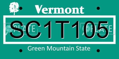 SC1T105 Vermont License Plate