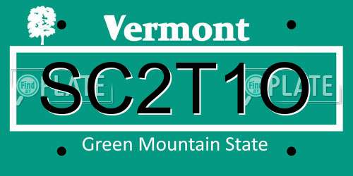 SC2T1O Vermont License Plate