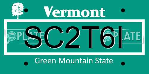 SC2T6I Vermont License Plate
