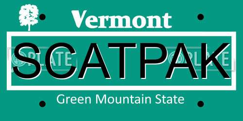 SCATPAK Vermont License Plate