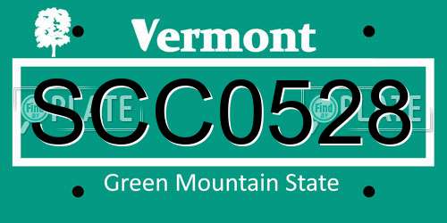 SCC0528 Vermont License Plate