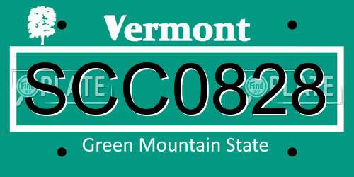 SCC0828 Vermont License Plate