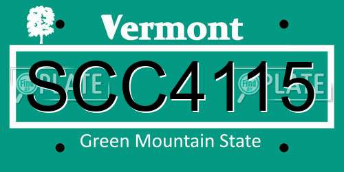SCC4115 Vermont License Plate