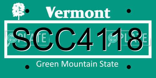 SCC4118 Vermont License Plate