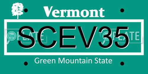 SCEV35 Vermont License Plate