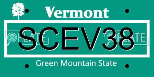 SCEV38 Vermont License Plate