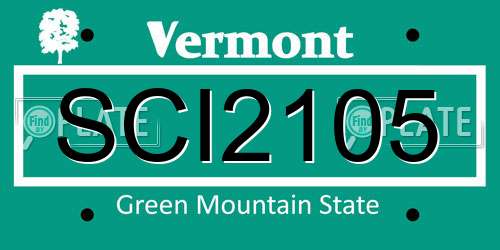 SCI2105 Vermont License Plate