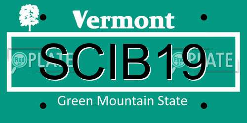 SCIB19 Vermont License Plate