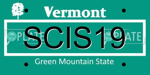 SCIS19 Vermont License Plate