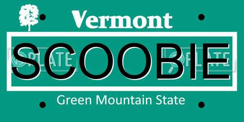 SCOOBIE Vermont License Plate