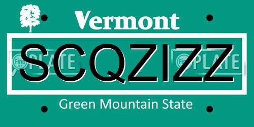 SCQZIZZ Vermont License Plate
