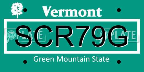 SCR79G Vermont License Plate