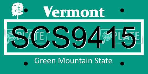 SCS9415 Vermont License Plate