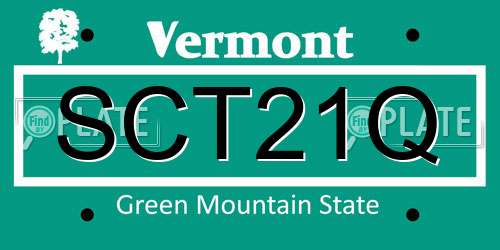 SCT21Q Vermont License Plate