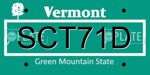 SCT71D Vermont License Plate
