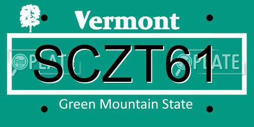 SCZT61 Vermont License Plate