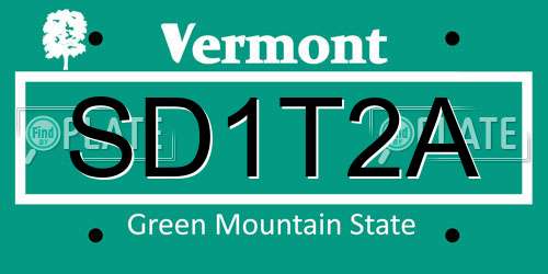SD1T2A Vermont License Plate
