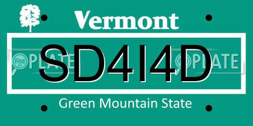 SD4I4D Vermont License Plate