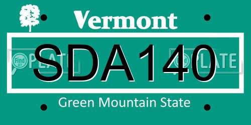SDA140 Vermont License Plate