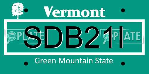 SDB21I Vermont License Plate