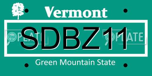 SDBZ11 Vermont License Plate