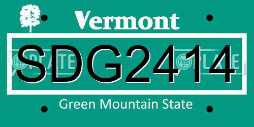 SDG2414 Vermont License Plate