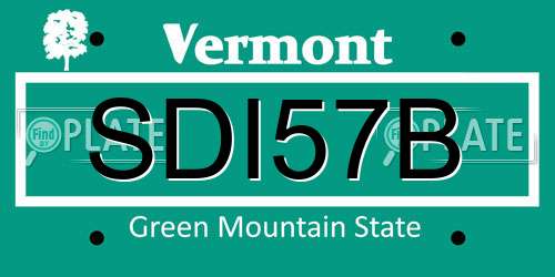 SDI57B Vermont License Plate