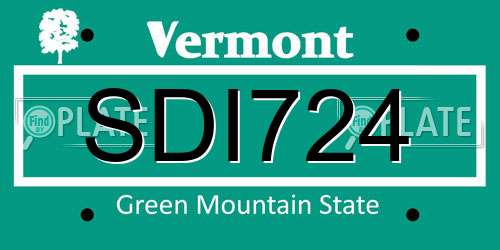 SDI724 Vermont License Plate