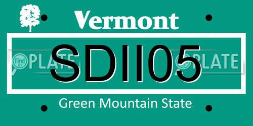 SDII05 Vermont License Plate