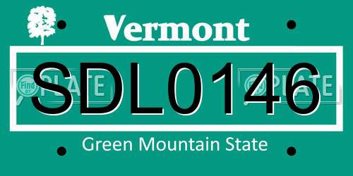 SDL0146 Vermont License Plate