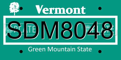 SDM8048 Vermont License Plate