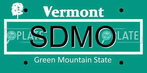 SDMO Vermont License Plate