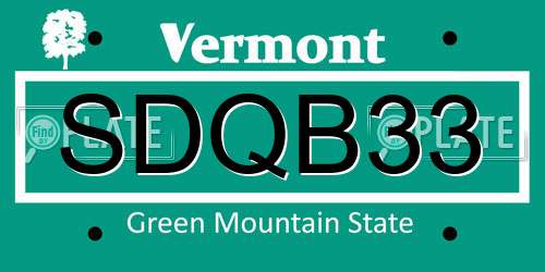 SDQB33 Vermont License Plate