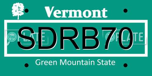 SDRB70 Vermont License Plate