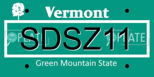 SDSZ11 Vermont License Plate