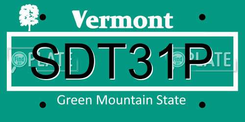 SDT31P Vermont License Plate