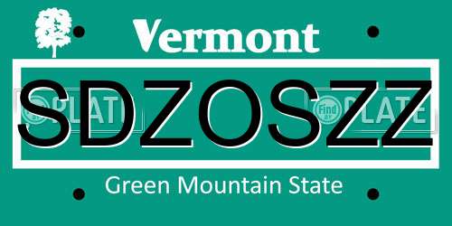 SDZOSZZ Vermont License Plate