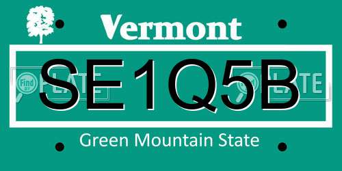 SE1Q5B Vermont License Plate