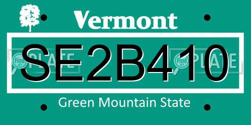 SE2B410 Vermont License Plate