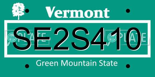 SE2S410 Vermont License Plate