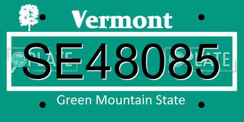 SE48085 Vermont License Plate