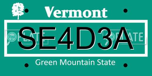 SE4D3A Vermont License Plate